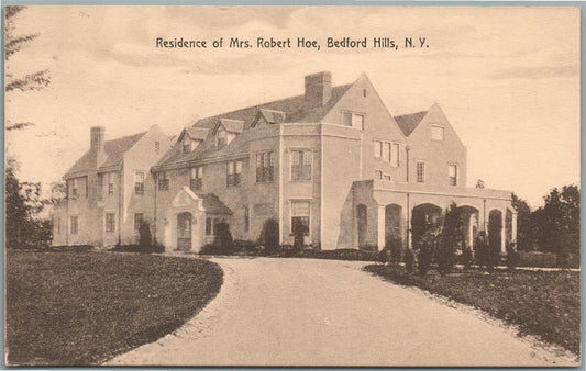 BEDFORD HILLS NY RESIDENCE OF MRS. ROBERT HOE ANTIQUE POSTCARD