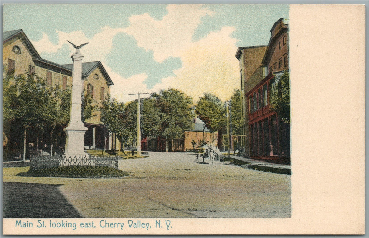 CHERRY VALLEY NY MAIN STREET ANTIQUE POSTCARD