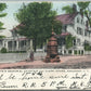 GREENPORT LI NY REEVE'S MEMORIAL FOUNTAIN & CLARK HOUSE ANTIQUE POSTCARD