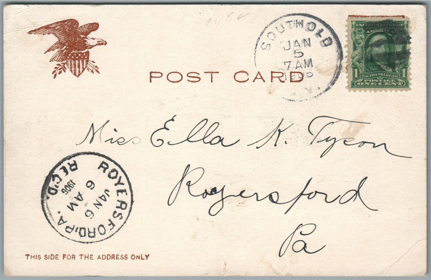 GREENPORT LI NY REEVE'S MEMORIAL FOUNTAIN & CLARK HOUSE ANTIQUE POSTCARD