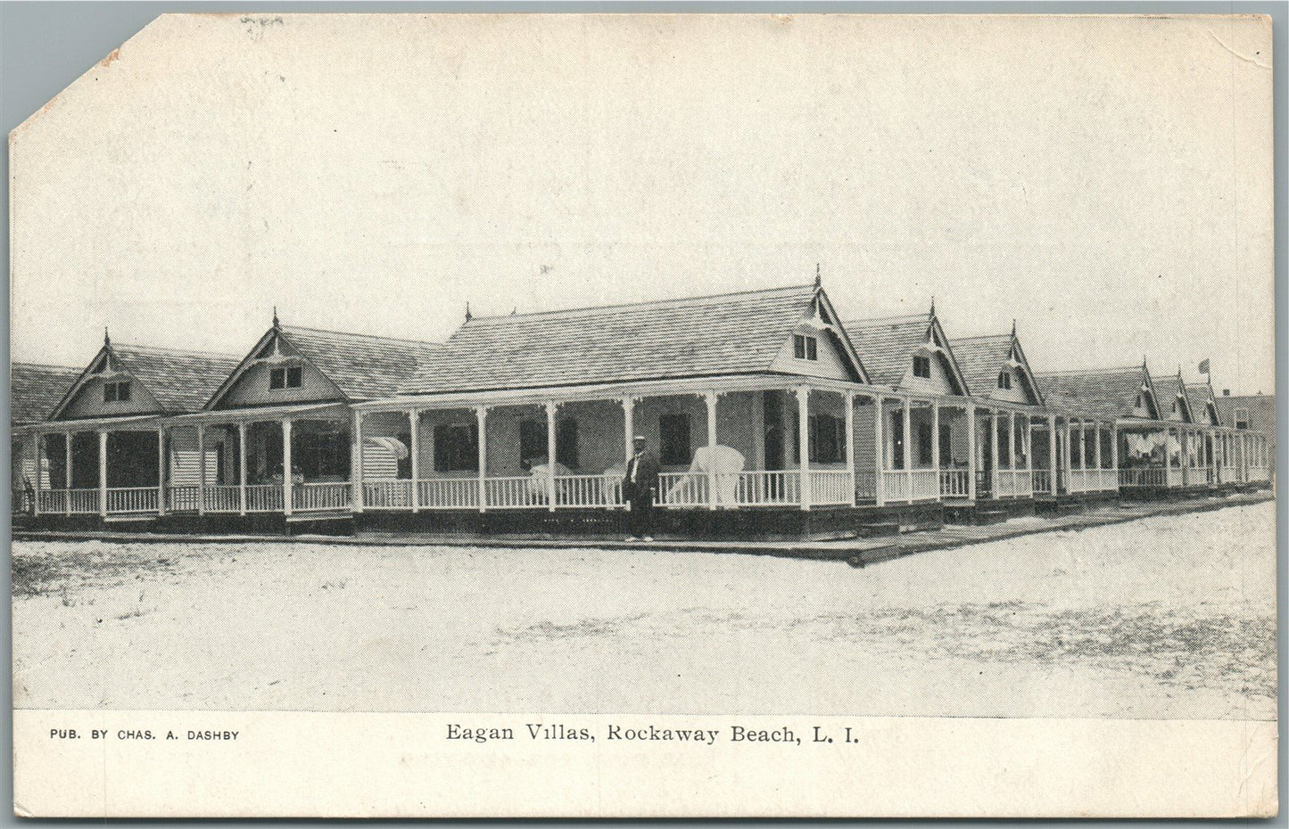 ROCKAWAY BEACH LI NY EAGAN VILLAS ANTIQUE POSTCARD