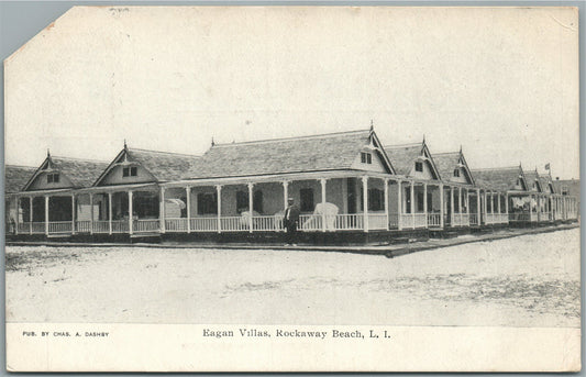 ROCKAWAY BEACH LI NY EAGAN VILLAS ANTIQUE POSTCARD