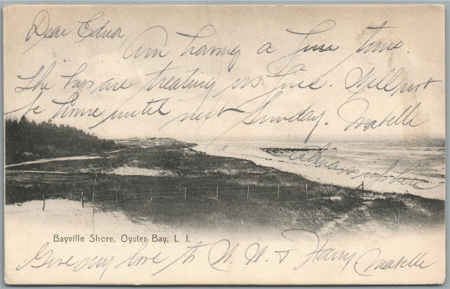 OYSTER BAY LI NY BAYVILLE SHORE ANTIQUE POSTCARD