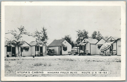 NIAGARA FALLS NY STOPA'S CABINS MAIN MOTOR COURT HIGHWAY ANTIQUE POSTCARD