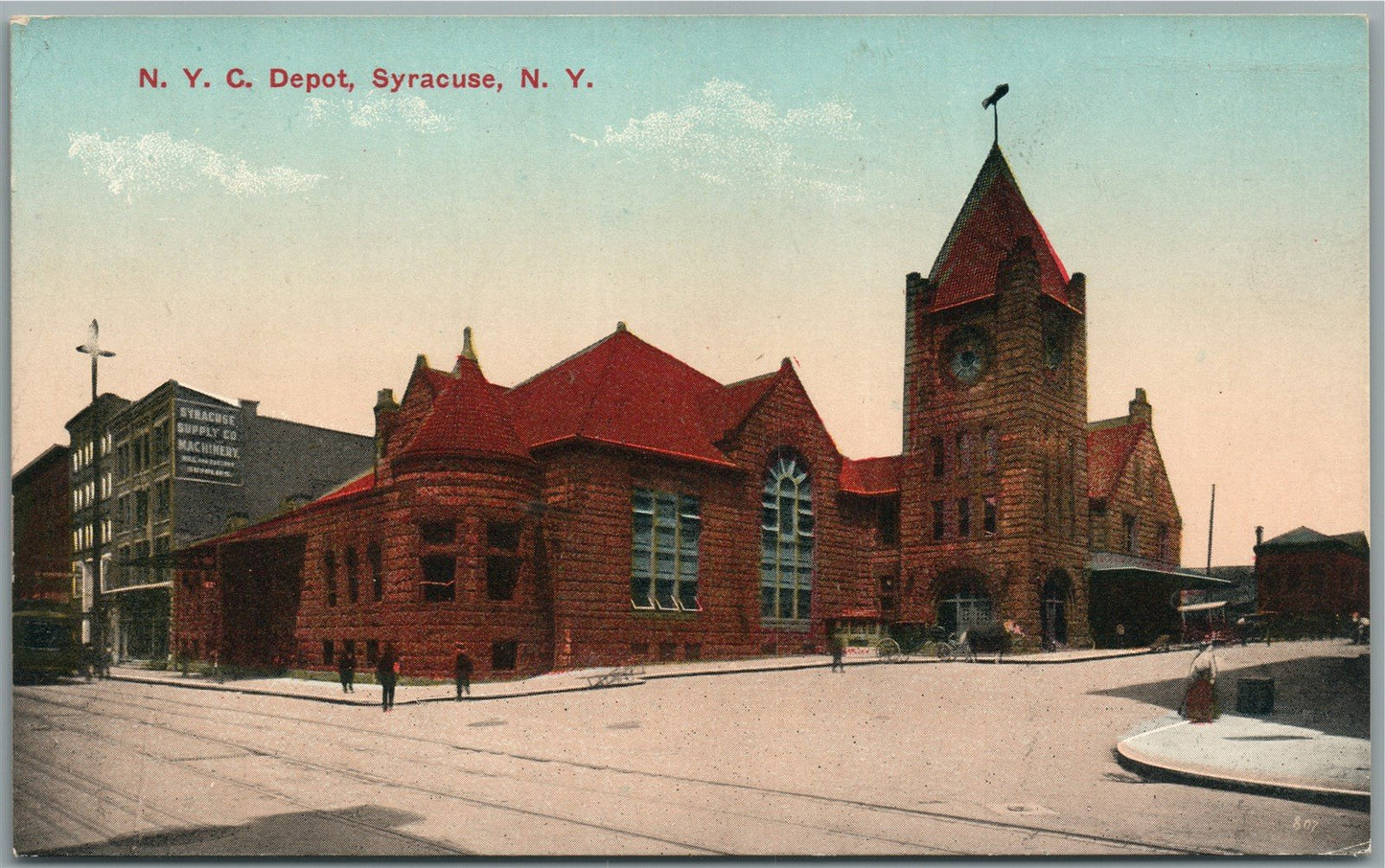 SYRACUSE NY RAILROAD STATION RAILWAY DEPOT ANTIQUE POSTCARD