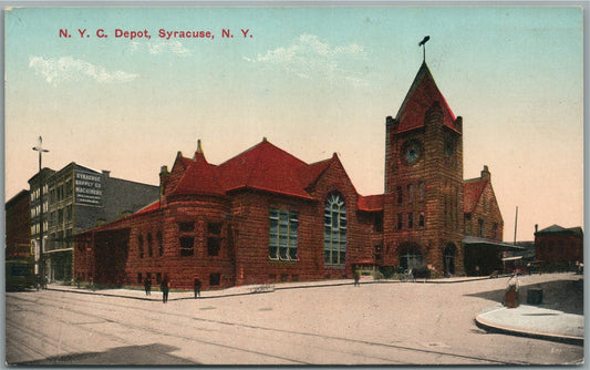 SYRACUSE NY RAILROAD STATION RAILWAY DEPOT ANTIQUE POSTCARD