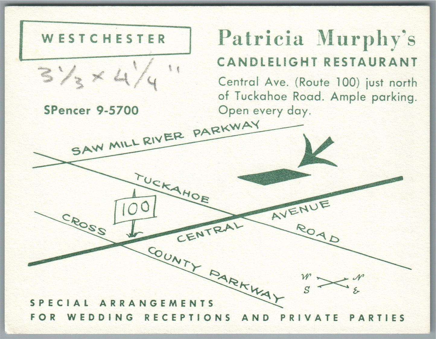 MANHASSET LI NY PATRICIA MURPHY'S RESTAURANT ADVERTISING ANTIQUE POSTCARD