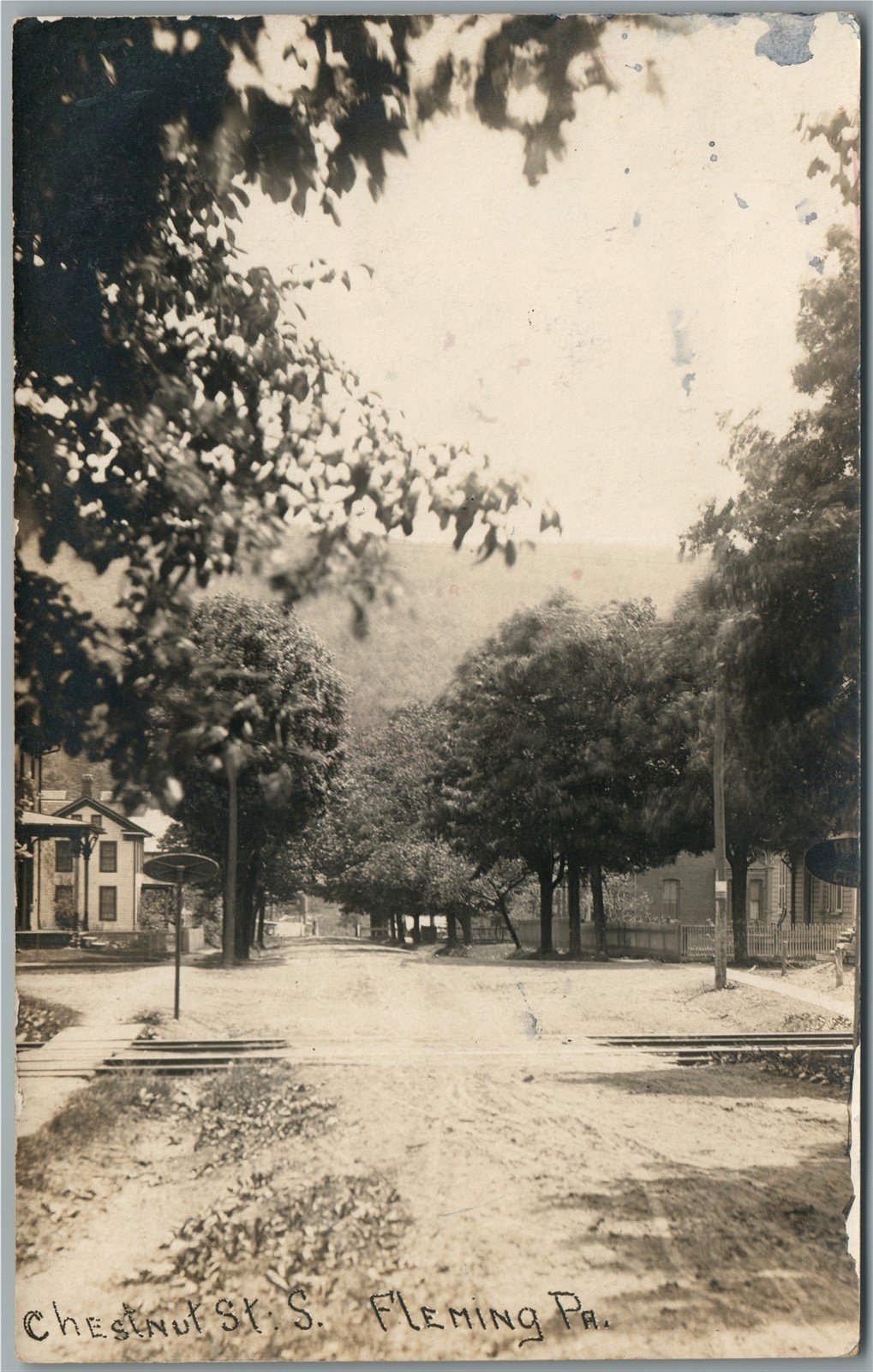 FLEMING PA CHESTNUT STREET ANTIQUE REAL PHOTO POSTCARD RPPC