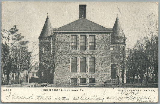 NEWTON PA HIGH SCHOOL ANTIQUE POSTCARD