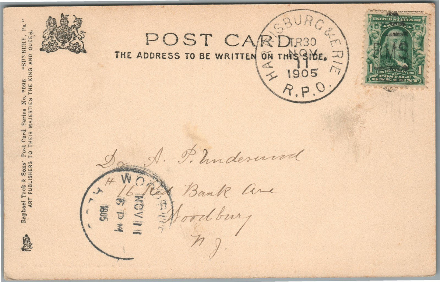 SUNBURY PA MARY PACKER HOSPITAL ANTIQUE POSTCARD