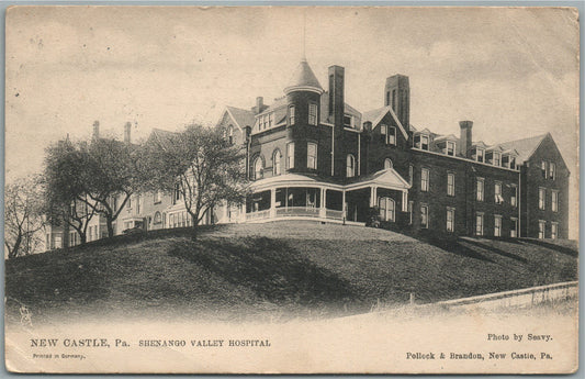 NEW CASTLE PA SHENANGO VALLEY HOSPITAL ANTIQUE POSTCARD