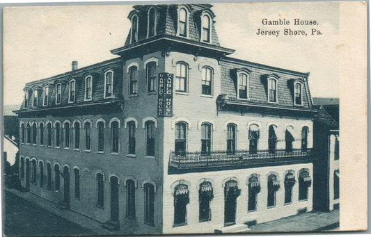 JERSEY SHORE PA GAMBLE HOUSE ANTIQUE POSTCARD
