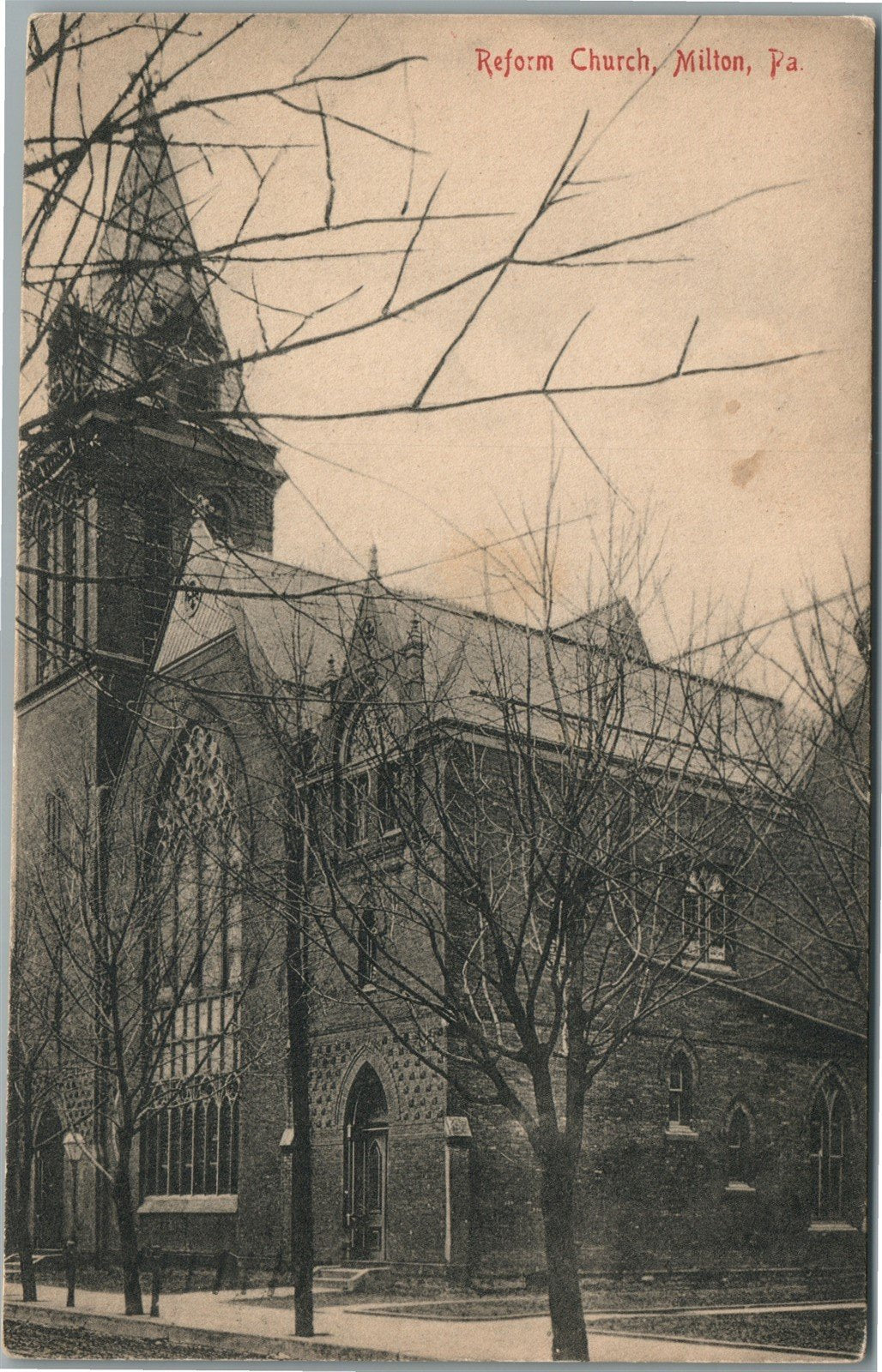 MILTON PA REFORM CHURCH ANTIQUE POSTCARD
