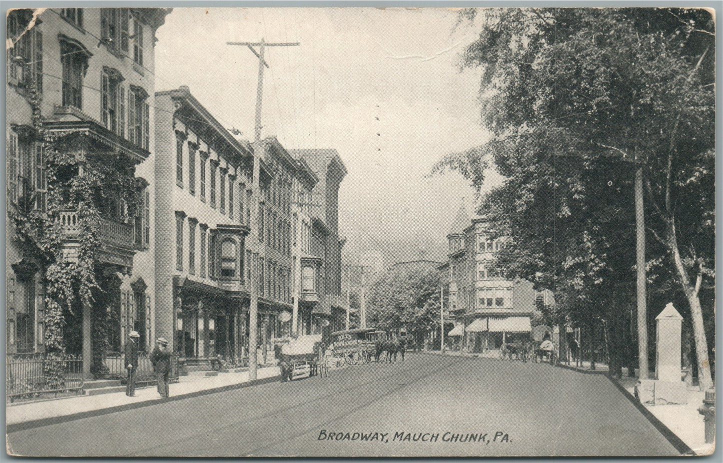 MAUCH CHUNK PA PHILADELPHIA BROADWAY ANTIQUE POSTCARD