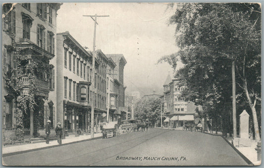 MAUCH CHUNK PA PHILADELPHIA BROADWAY ANTIQUE POSTCARD