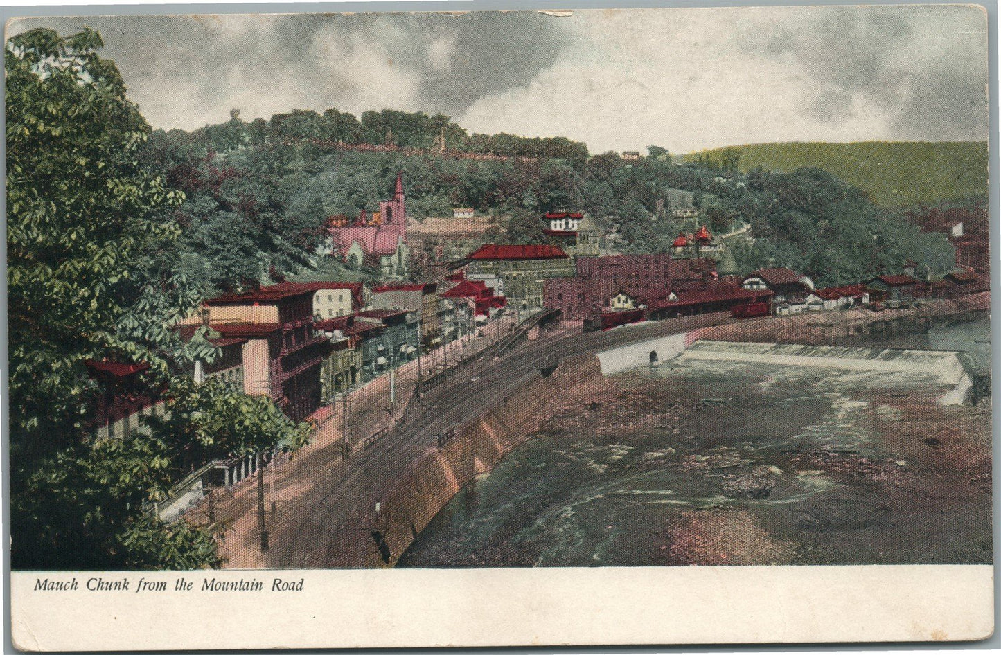 MAUCH CHUNK PA PHILADELPHIA FROM MOUNTAIN ROAD ANTIQUE POSTCARD