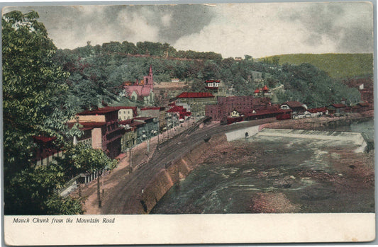 MAUCH CHUNK PA PHILADELPHIA FROM MOUNTAIN ROAD ANTIQUE POSTCARD