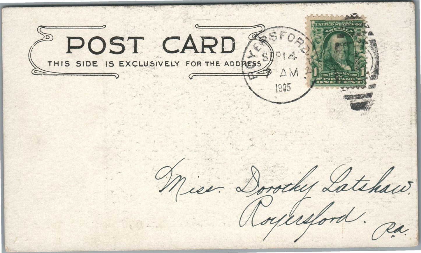 ROYERSFORD PA SECOND OLDEST HOUSE ANTIQUE POSTCARD