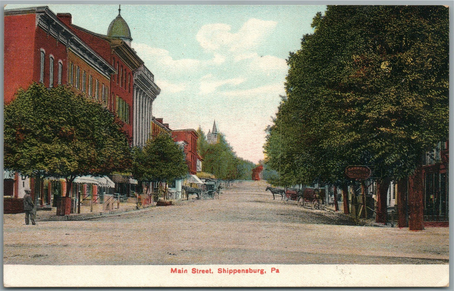 SHIPPENSBURG PA MAIN STREET ANTIQUE POSTCARD