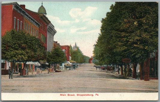 SHIPPENSBURG PA MAIN STREET ANTIQUE POSTCARD