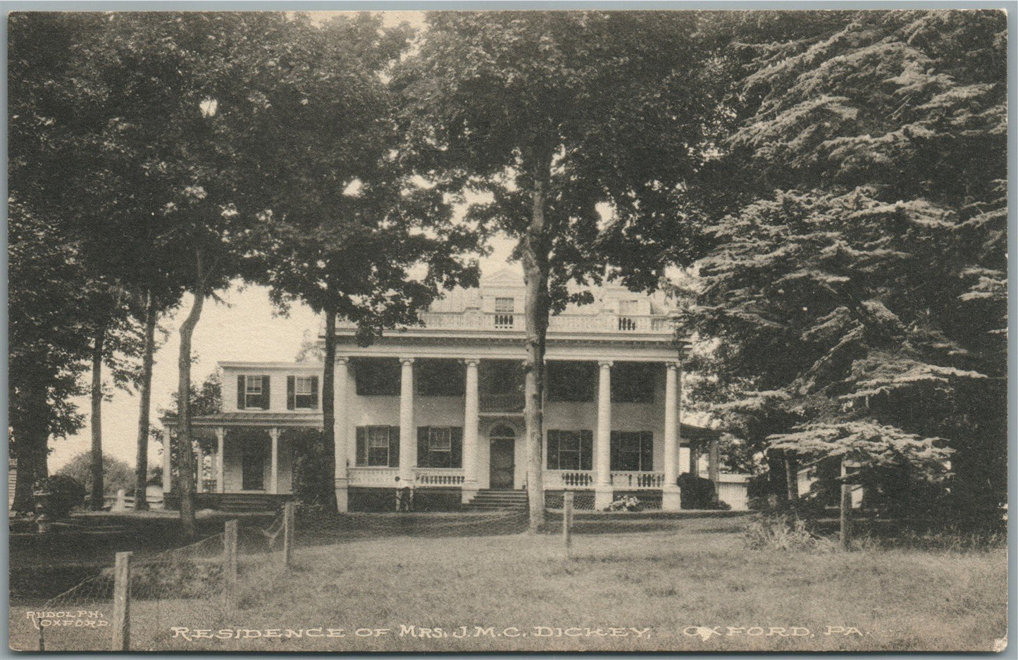 OAKFORD PA RESIDENCE OF MRS. J.M.C. DICKEY ANTIQUE POSTCARD