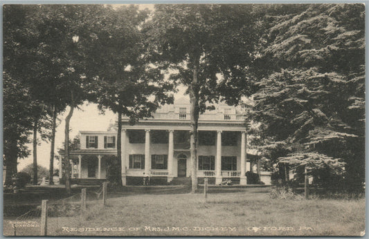 OAKFORD PA RESIDENCE OF MRS. J.M.C. DICKEY ANTIQUE POSTCARD