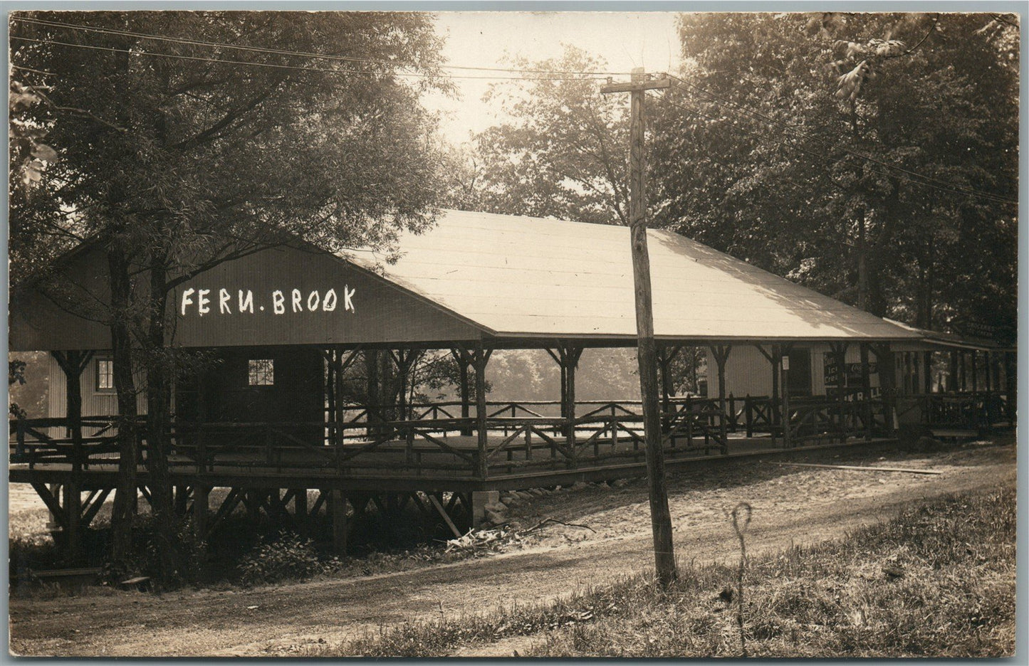 FINLAND PA FERN BROOK PA DANCE PAVILION ANTIQUE REAL PHOTO POSTCARD RPPC
