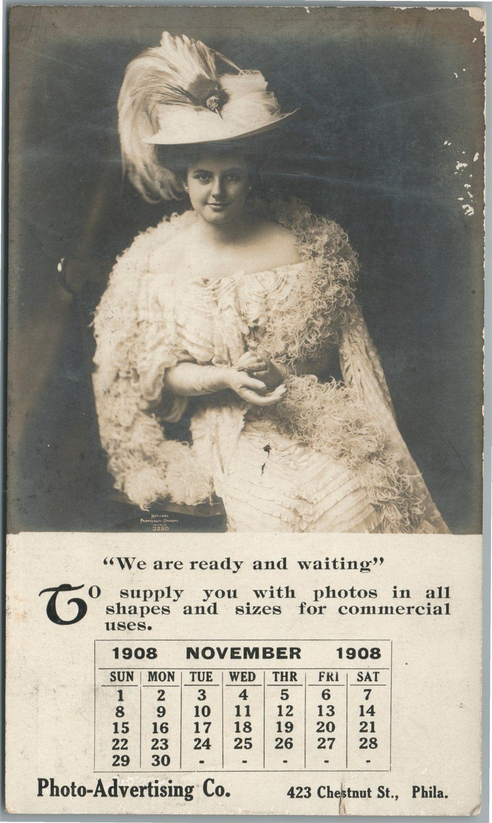 PHILADELPHIA PA POST CARD ADVERTISING 1908 ANTIQUE REAL PHOTO POSTCARD RPPC