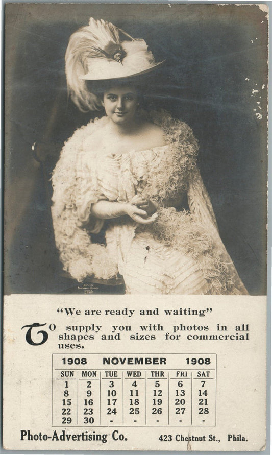 PHILADELPHIA PA POST CARD ADVERTISING 1908 ANTIQUE REAL PHOTO POSTCARD RPPC