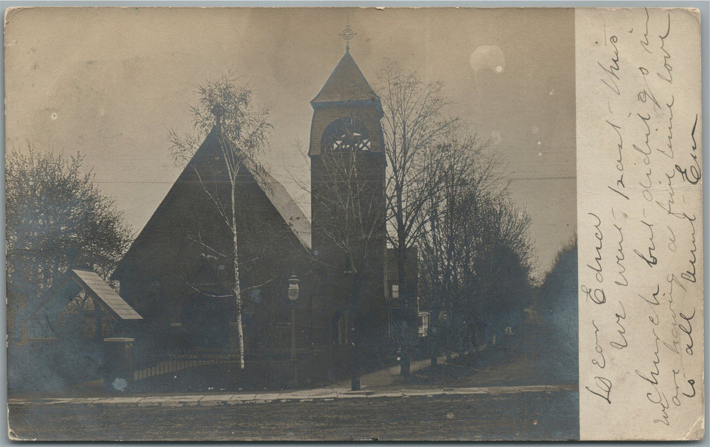 PHILMONT CHURCH PA ? ANTIQUE REAL PHOTO POSTCARD RPPC