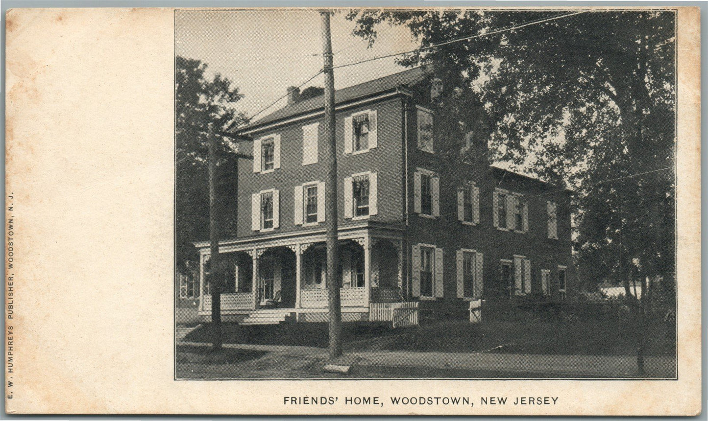 WOODSTOWN NJ FRIENDS HOME ANTIQUE POSTCARD
