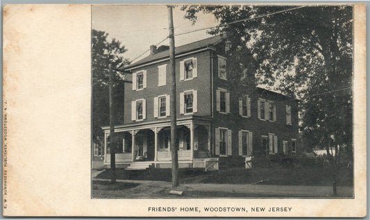 WOODSTOWN NJ FRIENDS HOME ANTIQUE POSTCARD