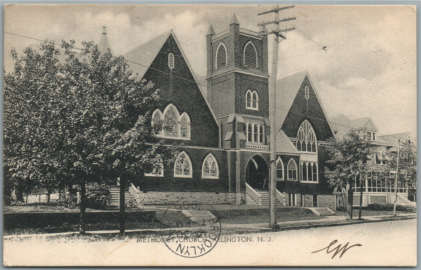 ARLINGTON NJ METHODIST CHURCH ANTIQUE POSTCARD