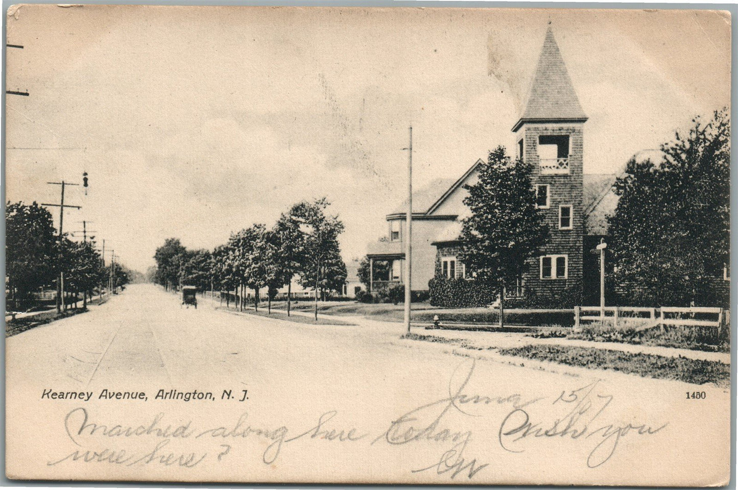 ARLINGTON NJ KEARNEY AVENUE ANTIQUE POSTCARD