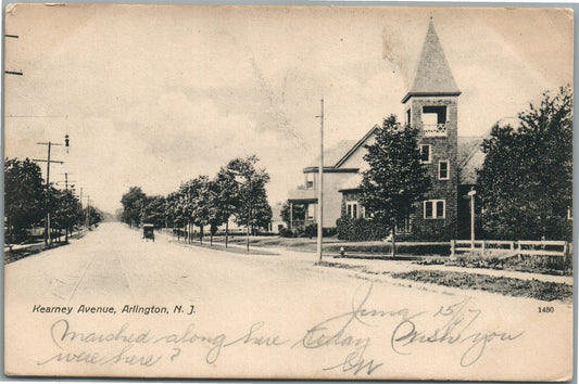 ARLINGTON NJ KEARNEY AVENUE ANTIQUE POSTCARD