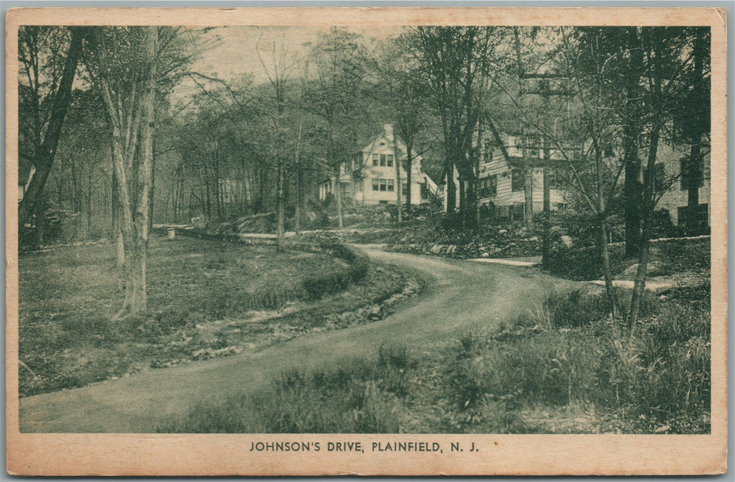 PLAINFIELD NJ JOHNSON'S DRIVE ANTIQUE POSTCARD