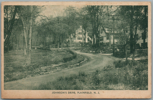 PLAINFIELD NJ JOHNSON'S DRIVE ANTIQUE POSTCARD
