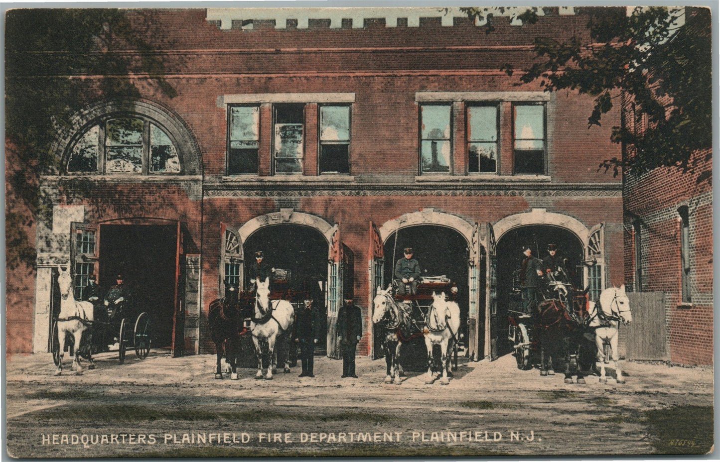 PLAINFIELD NJ FIRE DEPARTMENT ANTIQUE POSTCARD