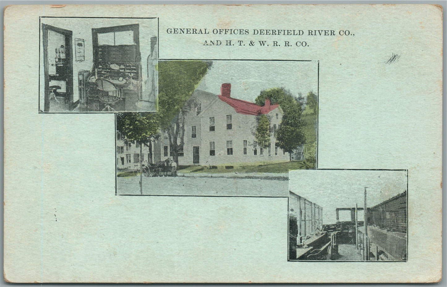 DEERFIELD RIVER COMPANY MA OFFICES ANTIQUE POSTCARD PRIVATE MAILING