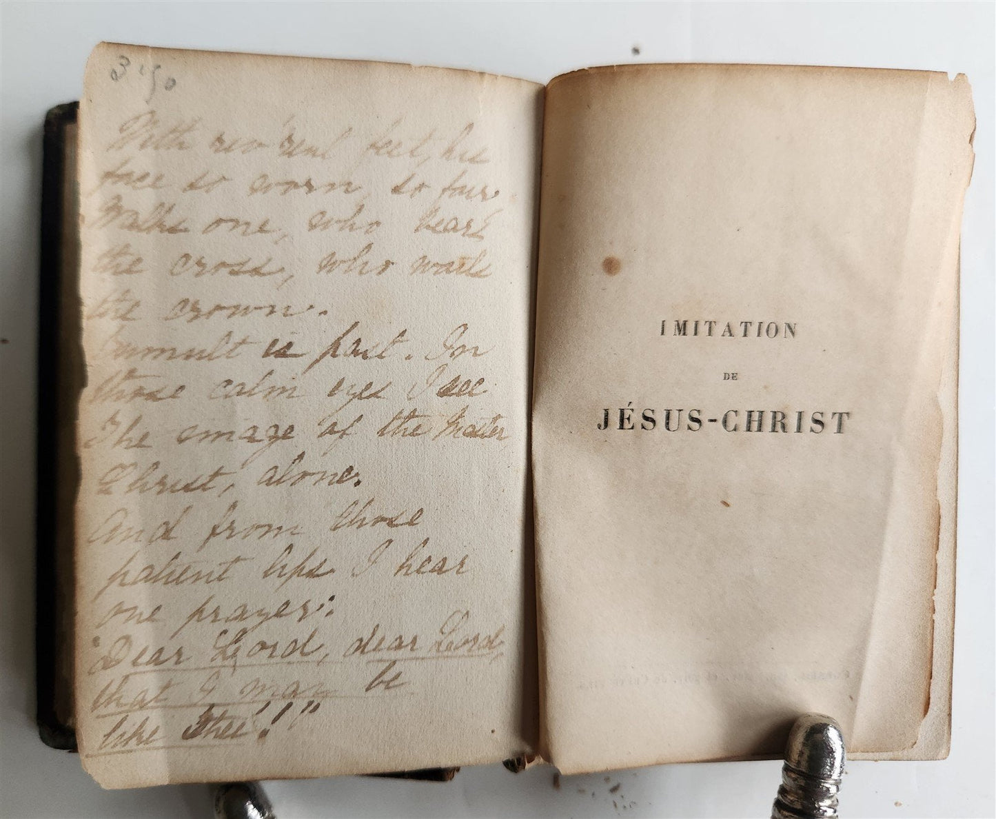 1860s IMITATION de JESUS - CHRIST antique in FRENCH