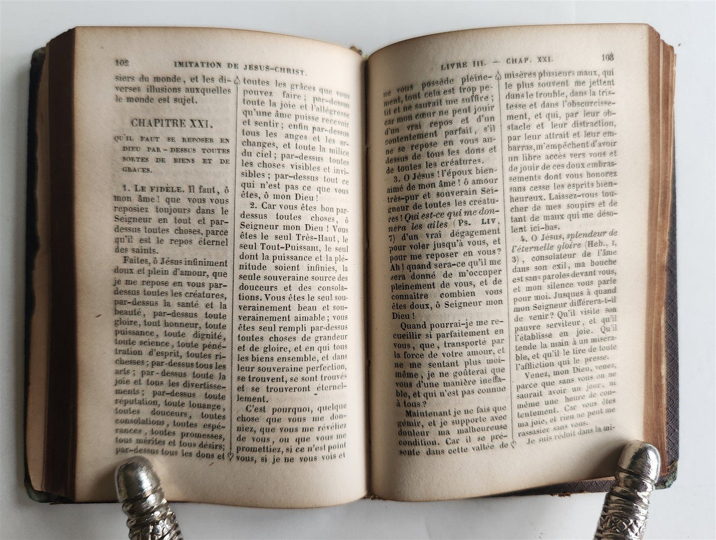 1860s IMITATION de JESUS - CHRIST antique in FRENCH