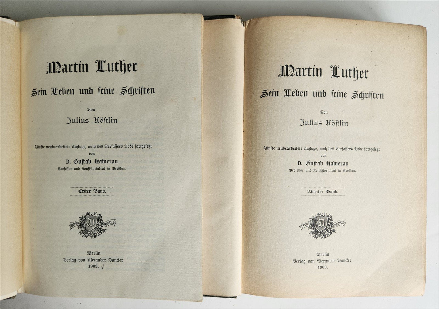 1903 MARTIN LUTHER His life and writings in GERMAN antique 2 VOLUMES