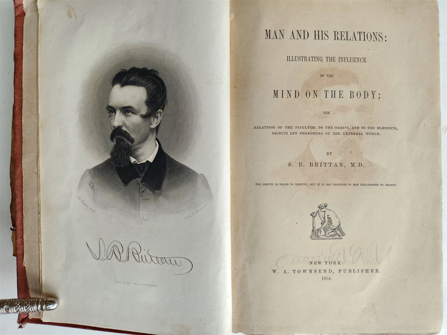 1864 MAN & HIS RELATIONS ILLUSTRATING THE INFLUENCE OF MIND on the BODY antique