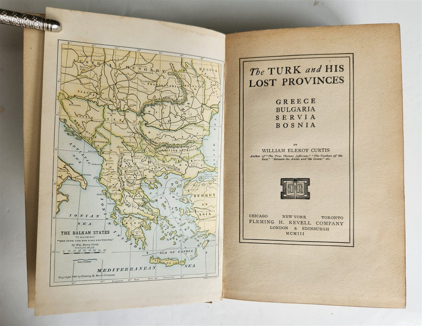 1903 TURK & HIS LOST PROVINCES Greece Bulgaria Servia Bosnia antique ILLUSTRATED