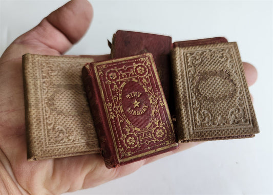 1860s MINIATURE BOOKS LOT of 5 CIVIL WAR ERA antique AMERICANA General Tom Thumb