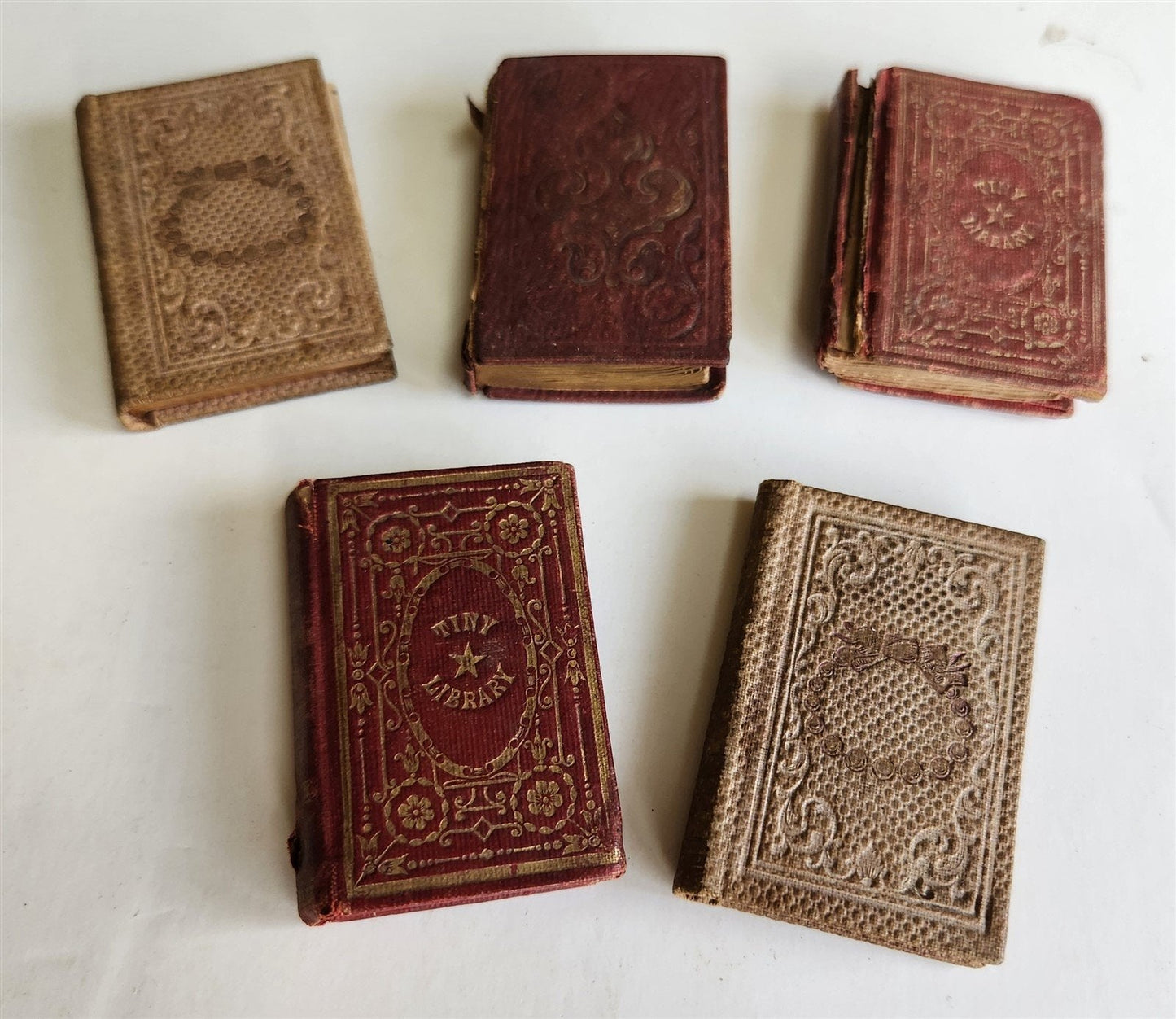 1860s MINIATURE BOOKS LOT of 5 CIVIL WAR ERA antique AMERICANA General Tom Thumb