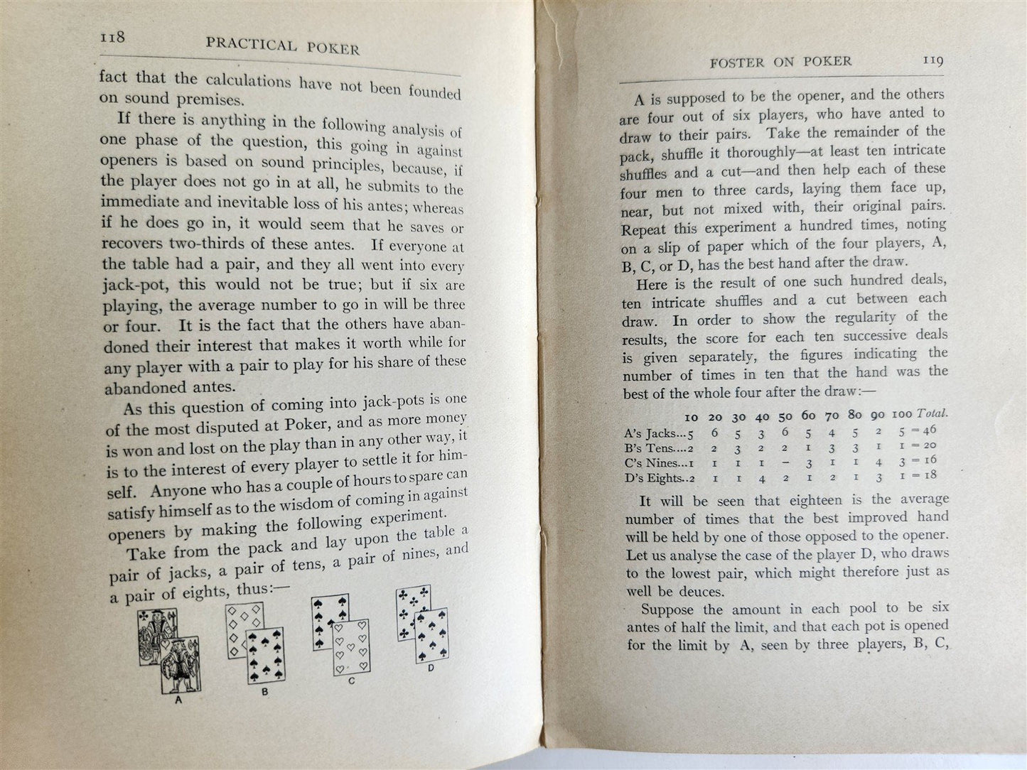 1922 PRACTICAL POKER by R.F. FOSTER antique ILLUSTRATED