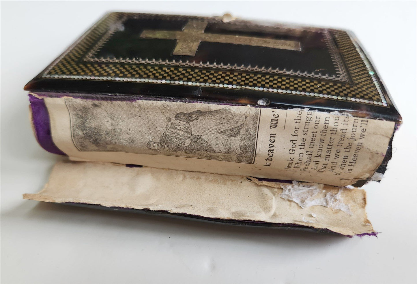 1865 TORTOISESHELL BINDING COMMON PRAYER BOOK & PSALMS in ENGLISH antique