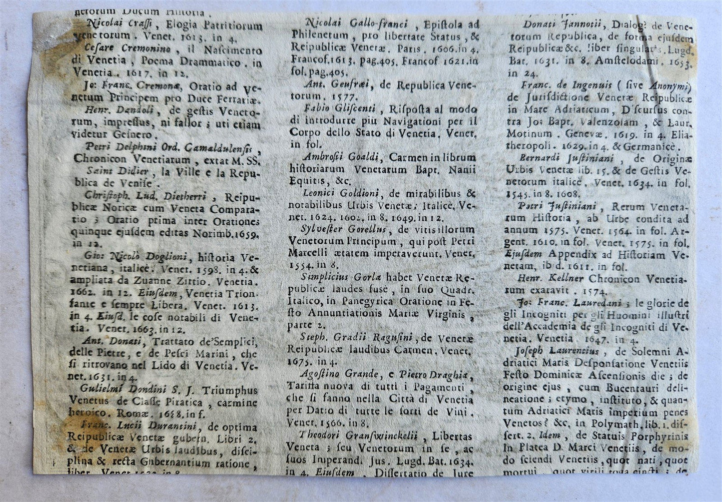 18th CENTURY SMALL MAP OF VENICE antique VENETIA