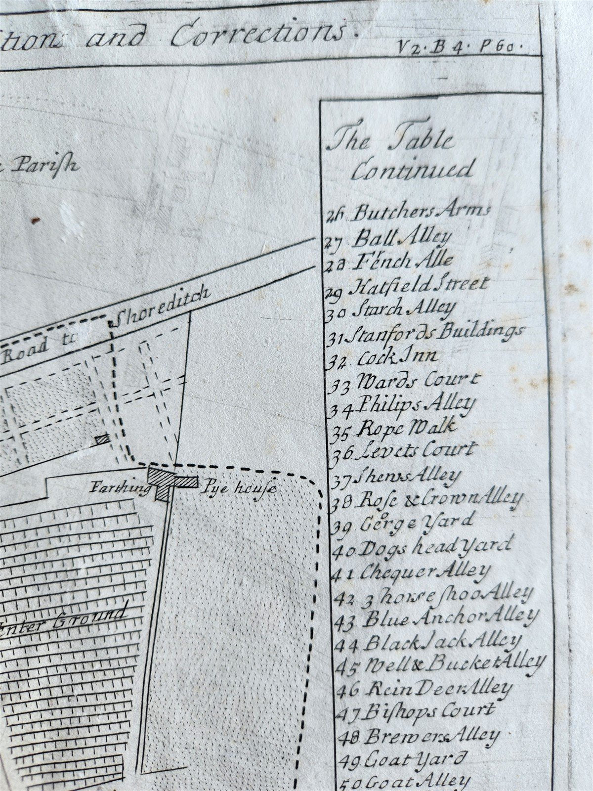 1754 LONDON antique MAP of ST.GILES'S CRIPPLE GATE copper engraving